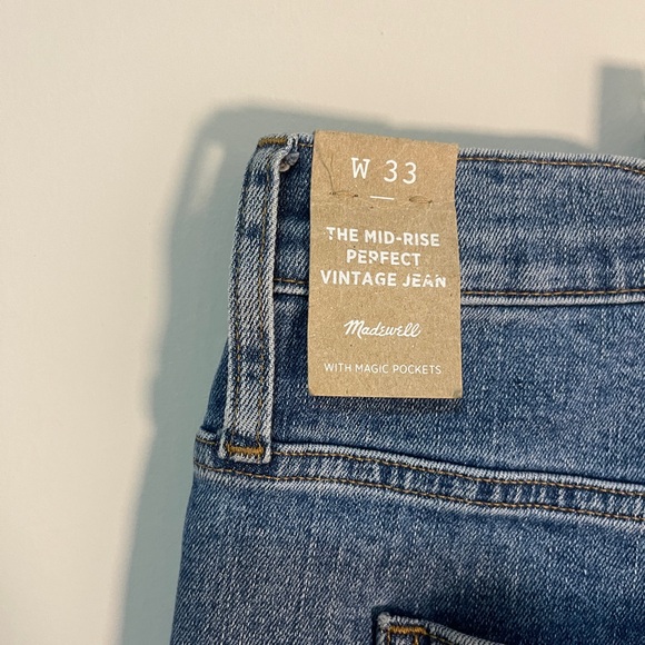 Madewell Womens Jeans Size 33 The Mid Rise Perfect Vintage Blue Denim Bottoms - Picture 4 of 12